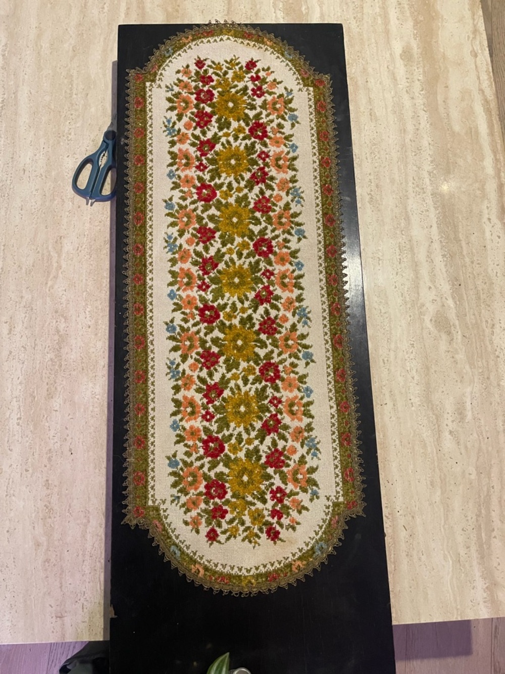 Vintage Floral Embroidered Table Runner | Cottagecore | May-D&F Denver